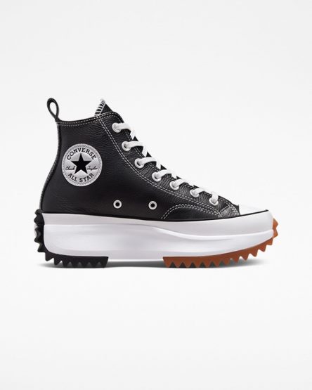 Women's Converse Run Star Hike Foundational Leather High Top Platform Shoes Black / White | AU E14C6S